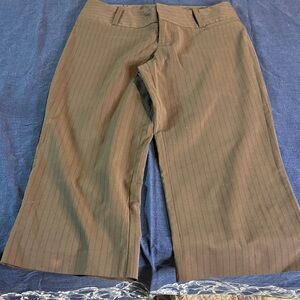 Mossimo Brown Pinstripe Capri Trousers